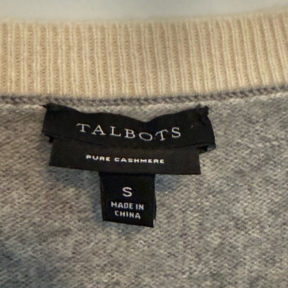TALBOTS 100% Cashmere Crewneck Sweater Stripe Small - Picture 6 of 6